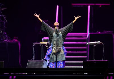 Erykah Badu performing live in concert at ESSENCE Festival in 2025
