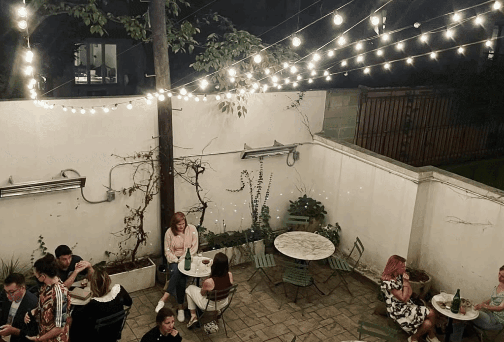The backyard at Elsa, a bar in Cobble Hill, Brooklyn 