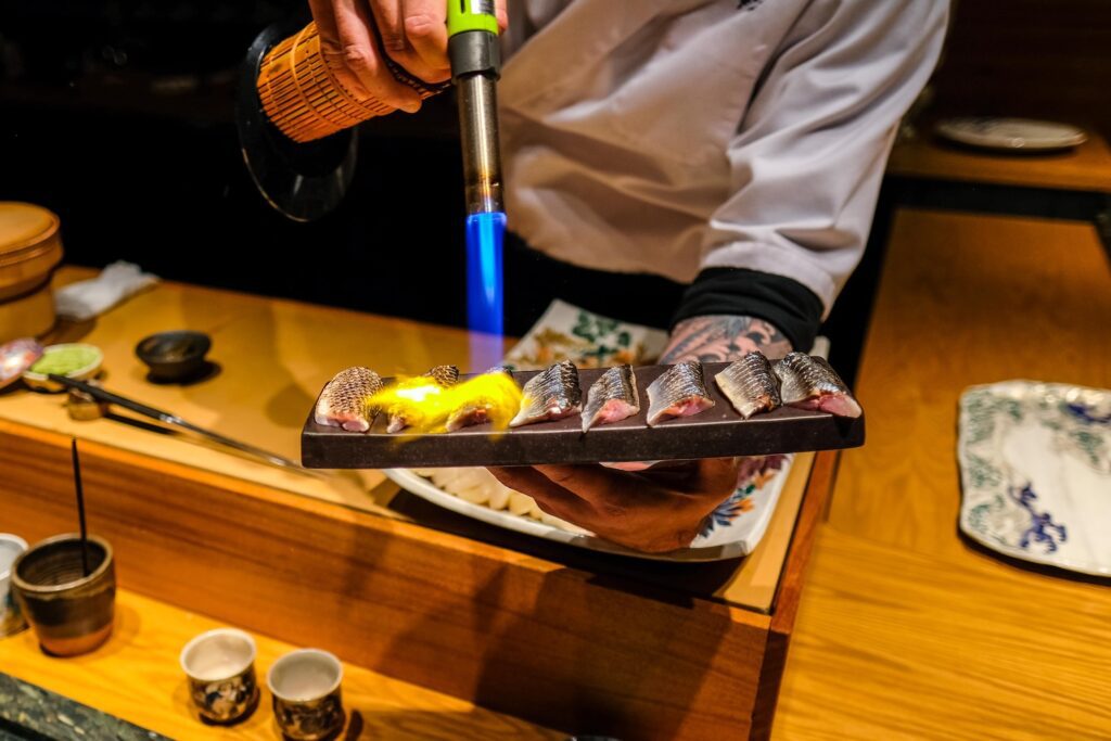 Chef Garrison blasting the pike mackerel