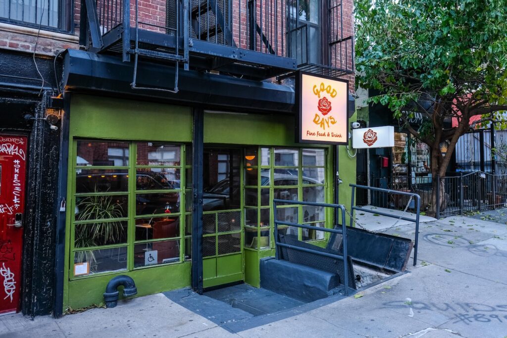 Entrance to Good Days in Williamsburg, Brooklyn