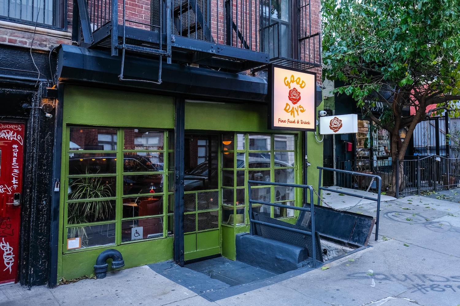 Entrance to Good Days in Williamsburg, Brooklyn