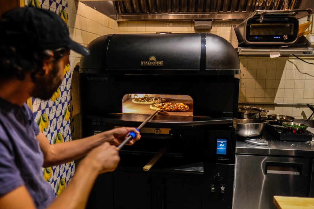 Where the action happens (the oven) at Il Leone in Park Slope, Brooklyn