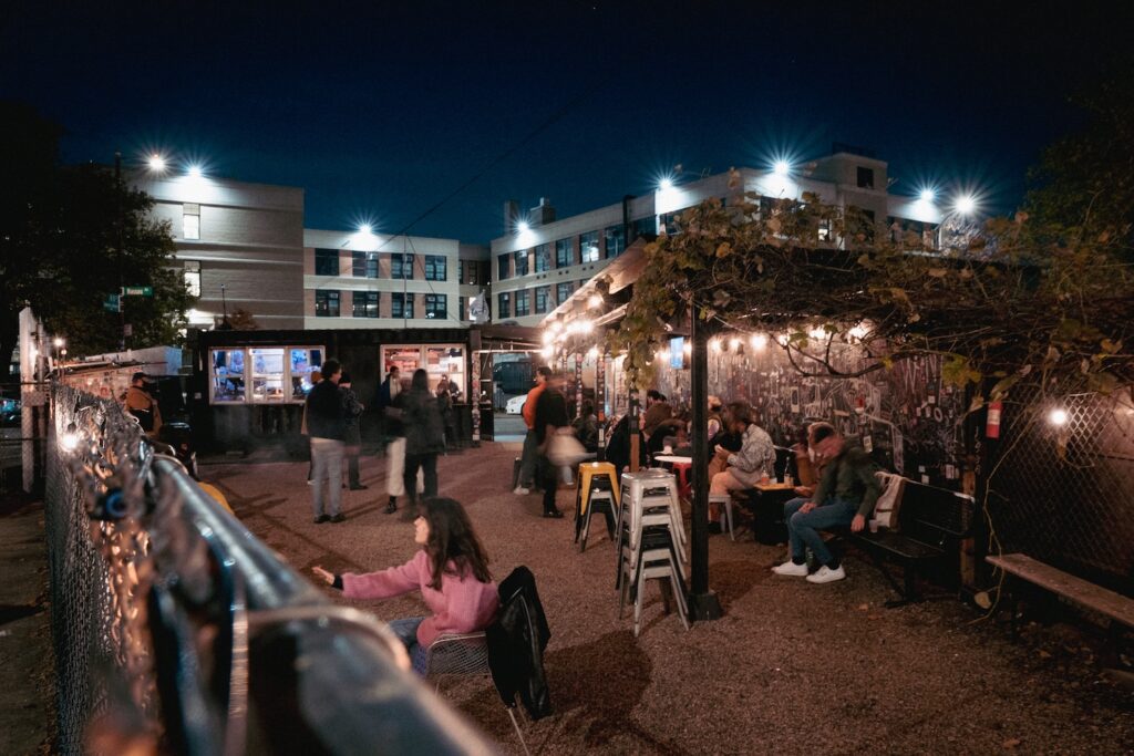 The patio at The Lot Radio