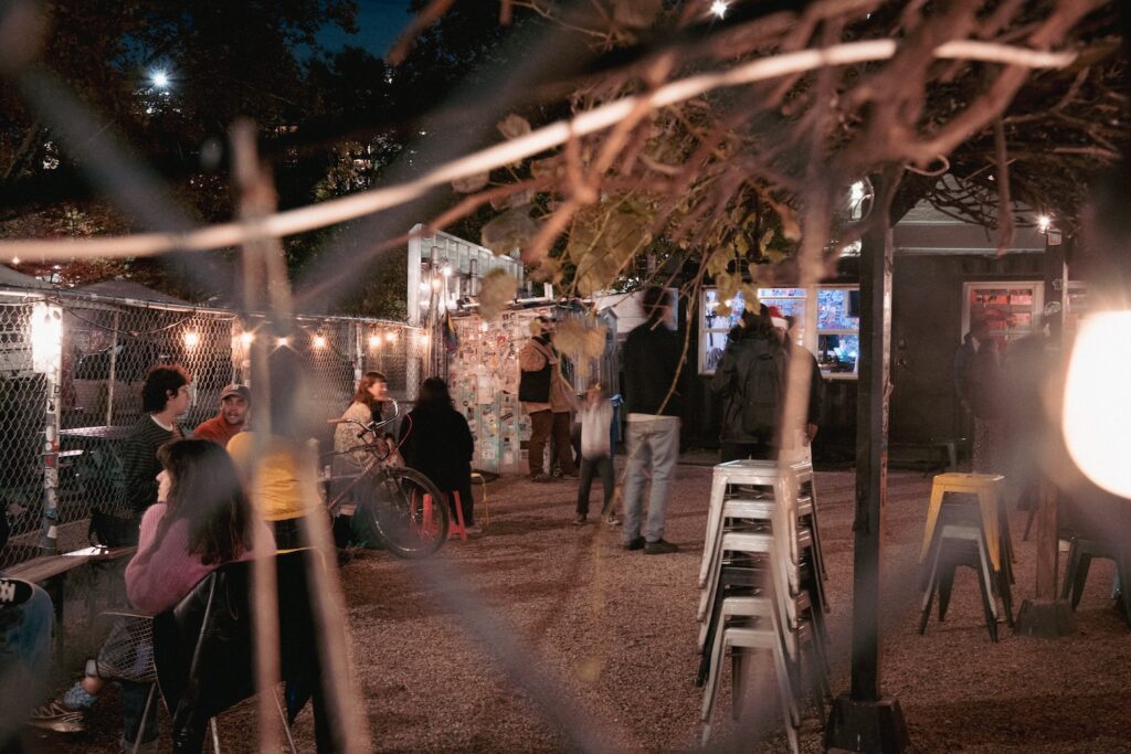 The patio at The Lot Radio