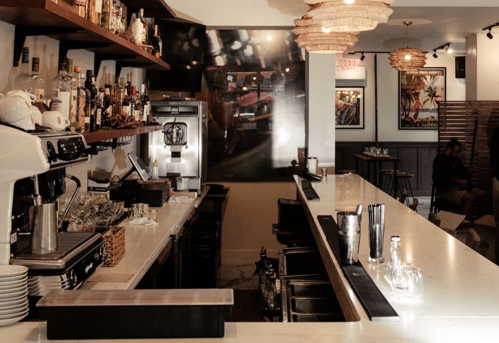 The bar at Lakay Bistro, a new Haitian restaurant in Bed-Stuy, Brooklyn