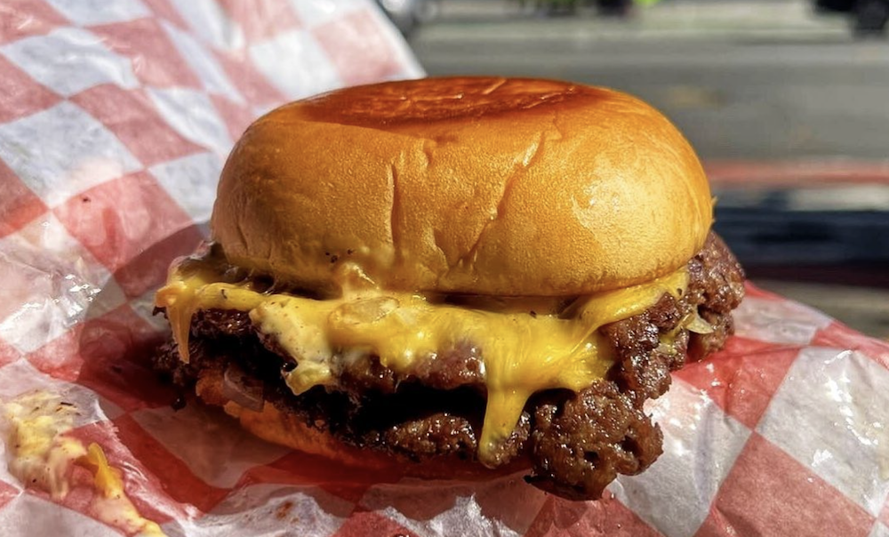 A double-smash from 7th Street Burgers in Barclays Center