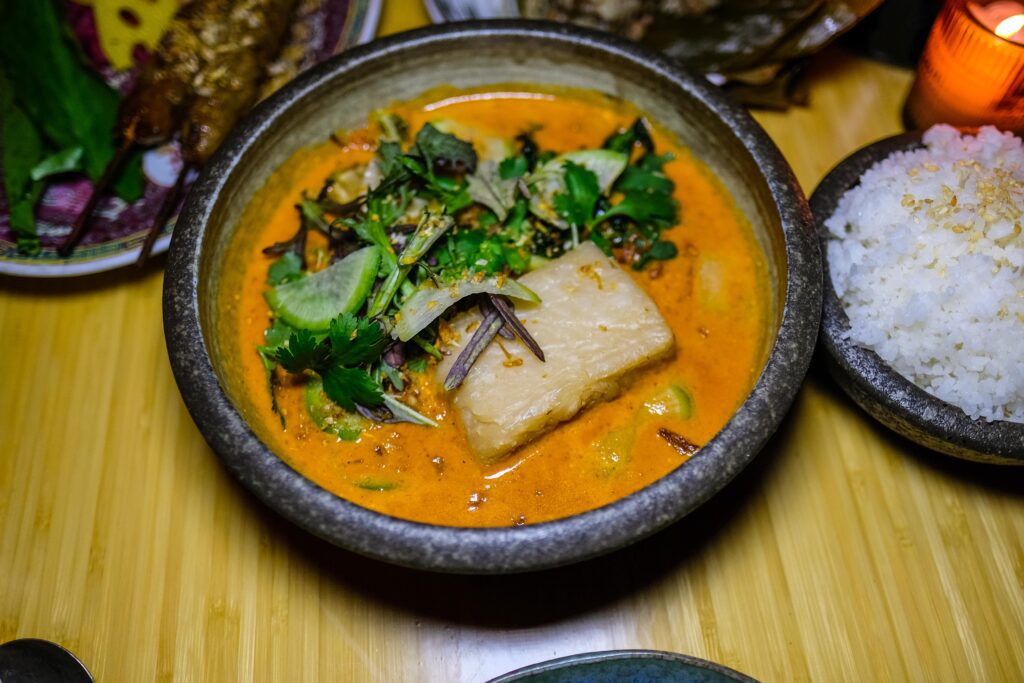 Spicy red curry with turnip cake, $28 from Falansai in Greenpoint, Brooklyn