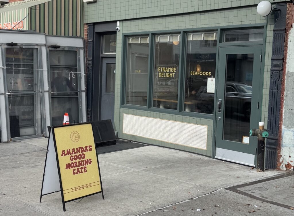 Entrance to Amanda's Good Morning Cafe at Strange Delight in Fort Greene, Brooklyn