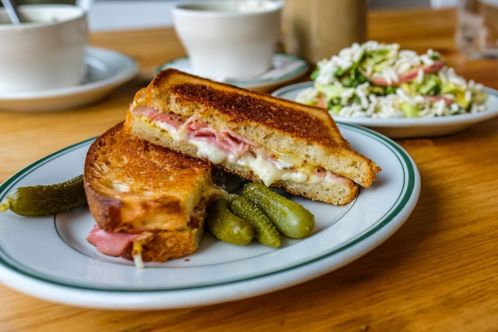 Maple ham and comté melt, $15