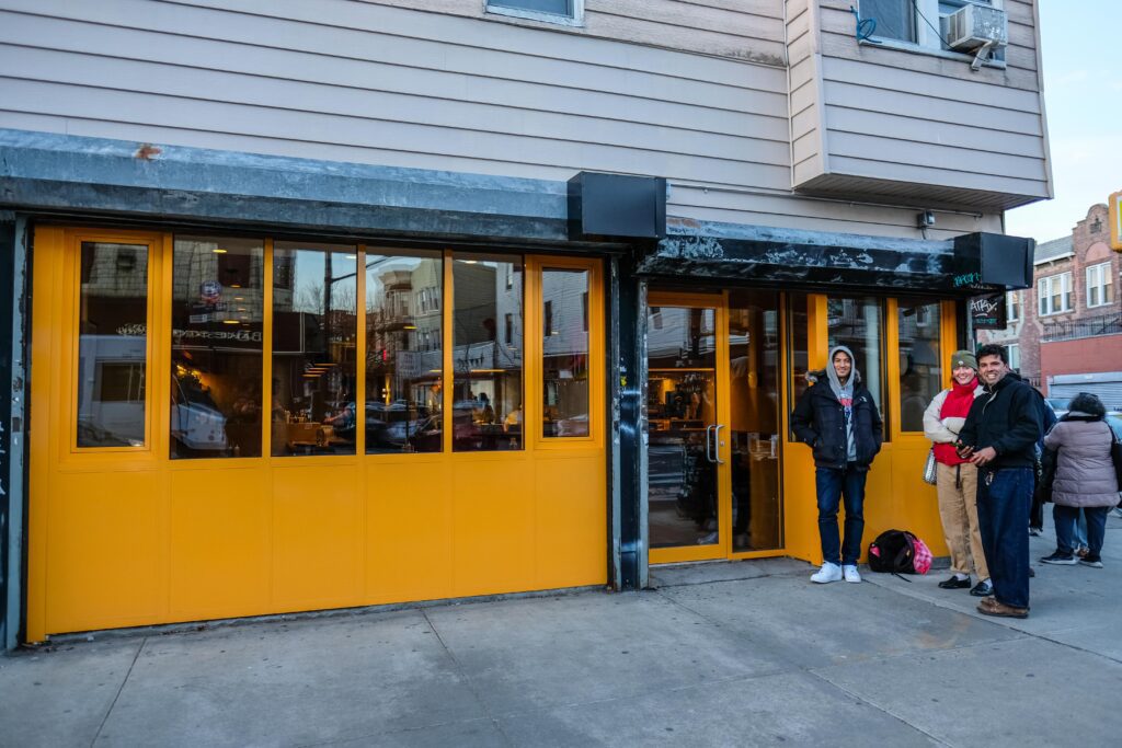 The entrance to Border Town in Greenpoint, Brooklyn.