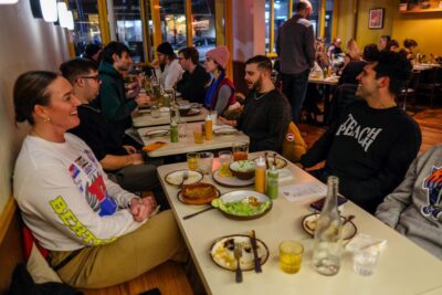 The dining room at Border Town in Greenpoint, Brooklyn