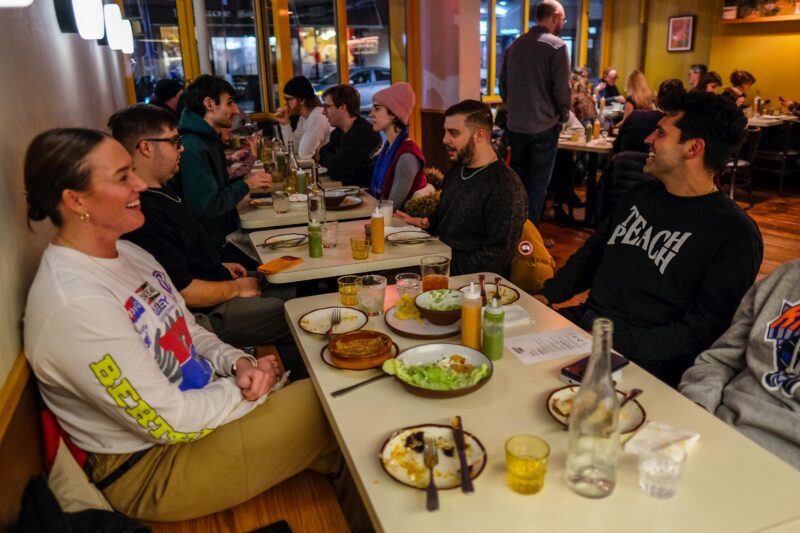The dining room at Border Town in Greenpoint, Brooklyn