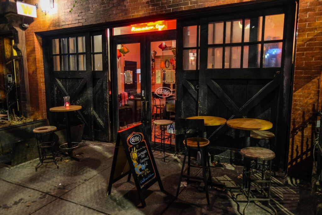 Entrance to the Hōp residency at Runner Up in Park Slope