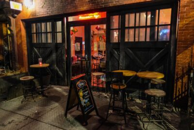 Entrance to the Hōp residency at Runner Up in Park Slope