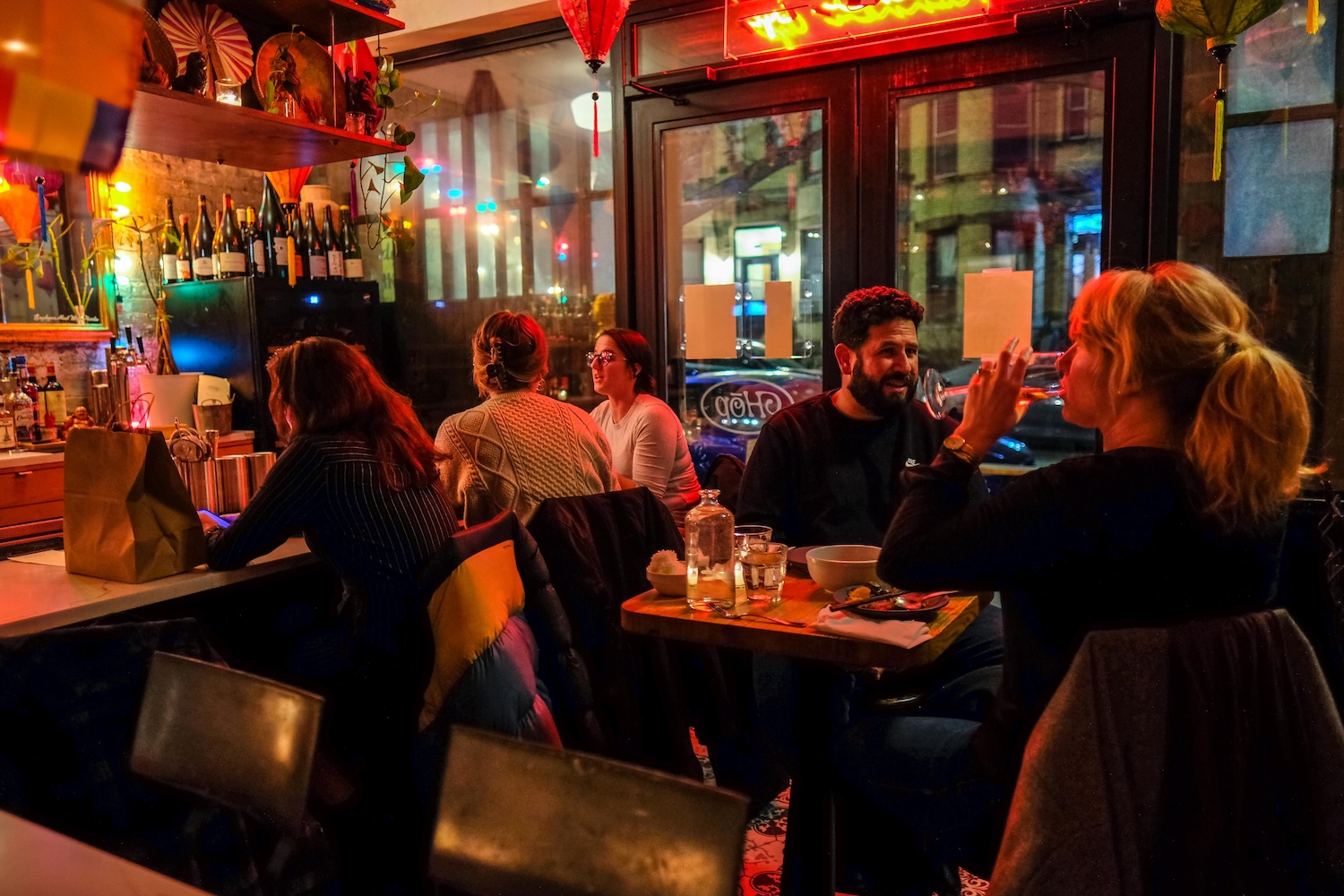 Dining room at the Hōp residency at Runner Up in Park Slope