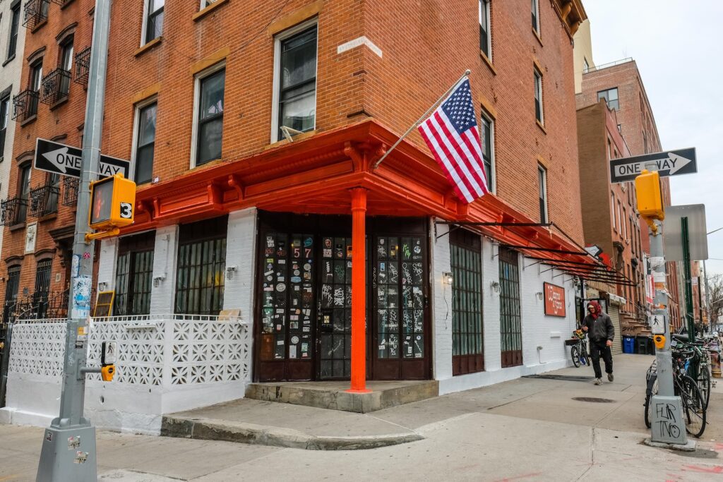 Entrance to Wayne & Sons in Williamsburg, Brooklyn