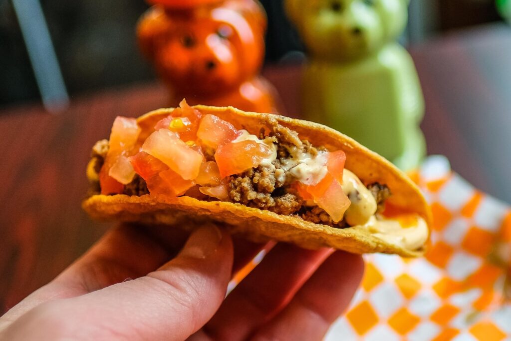 Wayne's signature beef picadillo crunchy taco, $6, at Wayne & Sons in Williamsburg, Brooklyn