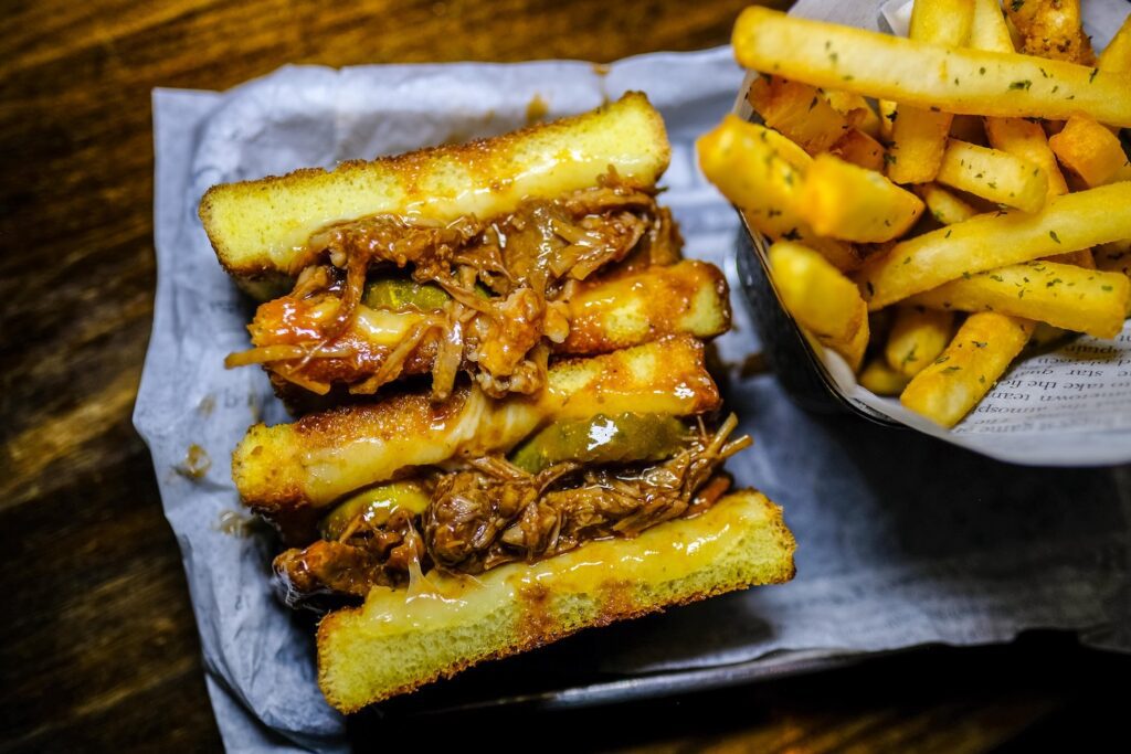 The pulled pork sandwich from 99 Rogers in Crown Heights, Brooklyn 