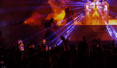 Kim Petras performs onstage during her sold-out show at The Brooklyn Mirage for 'Feed The Beast World Tour' on October 09, 2023 in Brooklyn, New York.