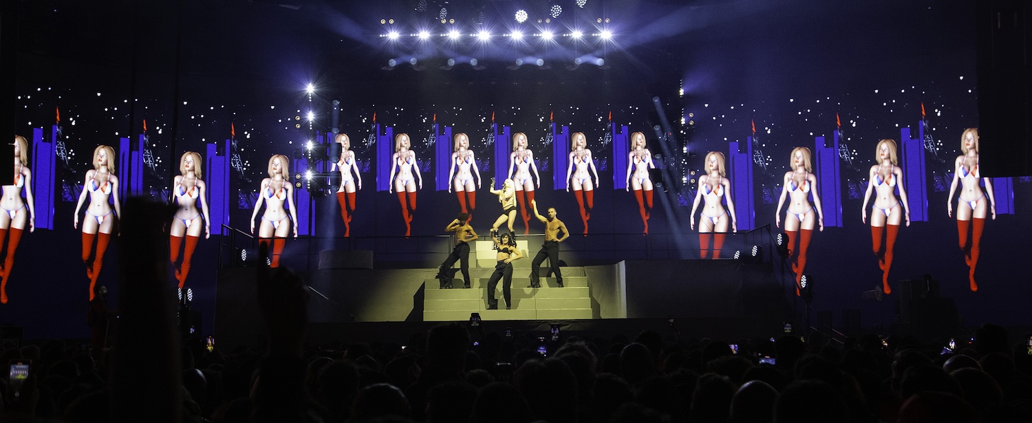 Kim Petras performs onstage during her sold-out show at The Brooklyn Mirage for 'Feed The Beast World Tour' on October 09, 2023 in Brooklyn, New York.