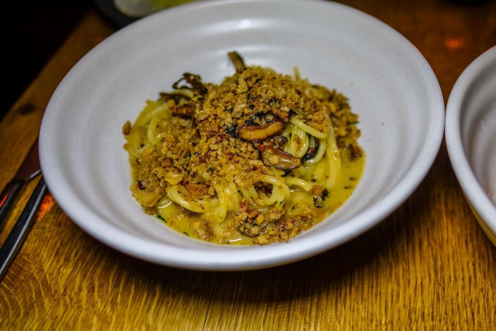 Spaghetti al funghi, $23, from Confidant in Brooklyn Heights