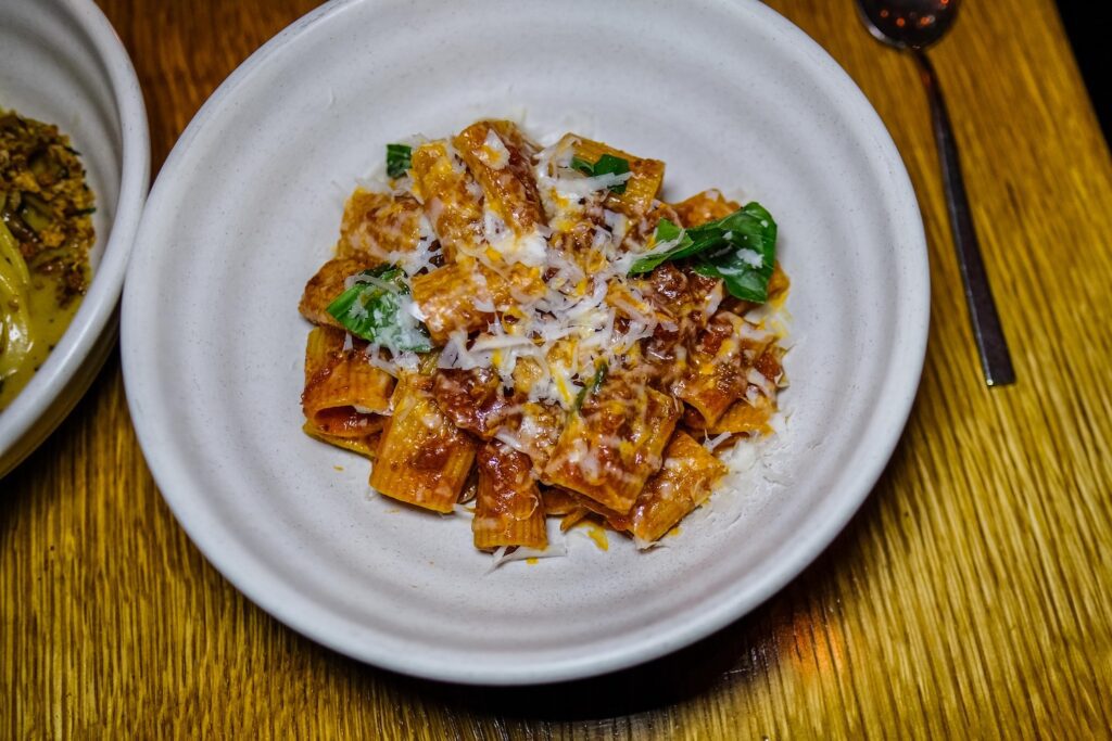 Spicy mezze rigatoni, $25, from Confidant in Brooklyn Heights