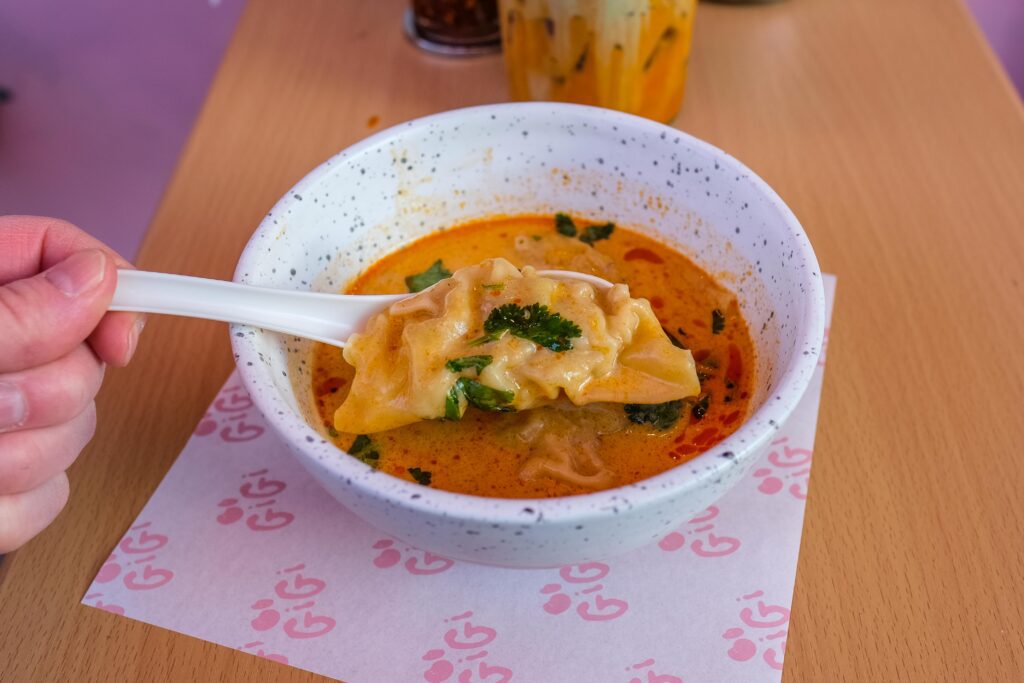 Wonton lemongrass coconut soup, $11.95