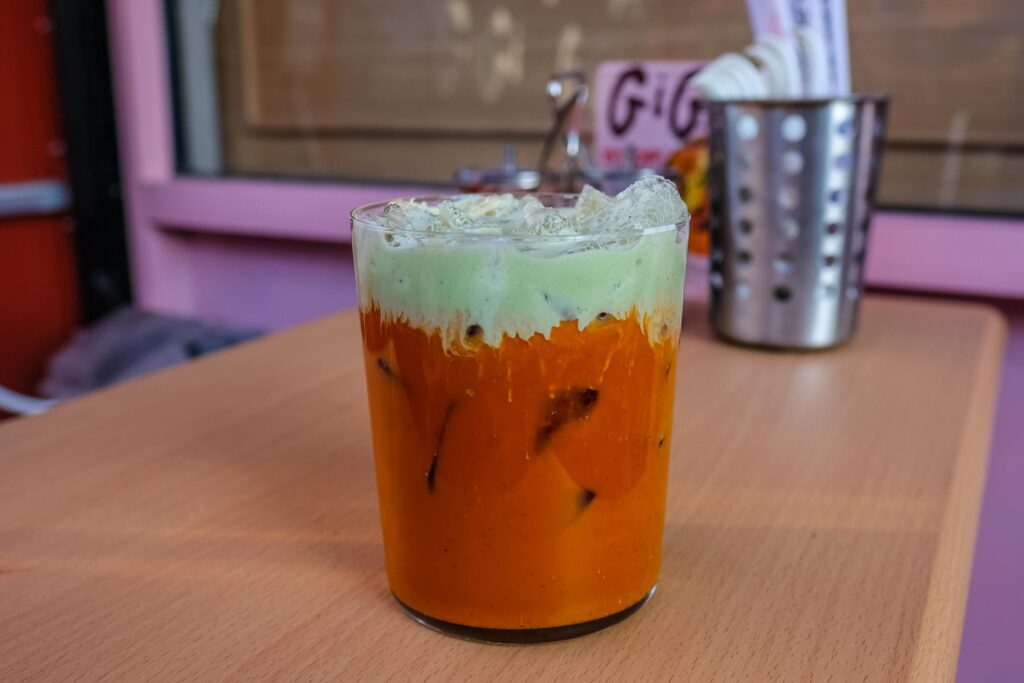 Thai tea matcha cloud, $7 