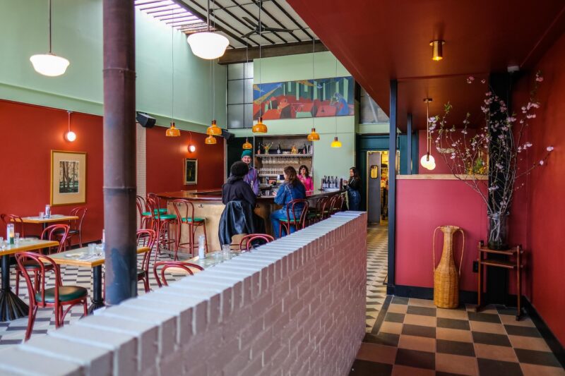 The dining area at Bodega Nights in Bushwick
