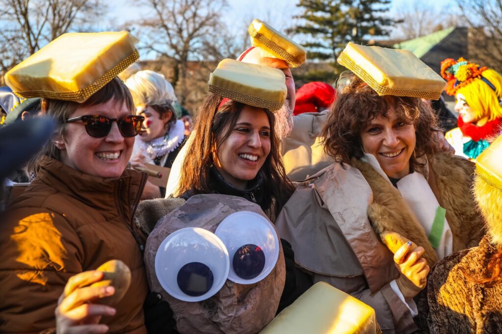 Gold picnic basket winner, team Potato at the eighth annual Competitive Winter Picnicking Games in Bed-Stuy, Brooklyn.
