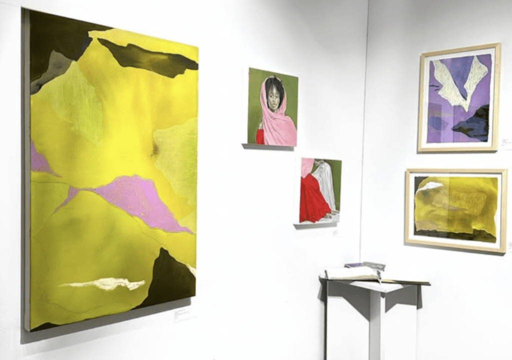 Paintings at Warnes Contemporary Gallery in Gowanus, one of three Brooklyn art galleries and organizations at the 2026 Affordable Art Fair 