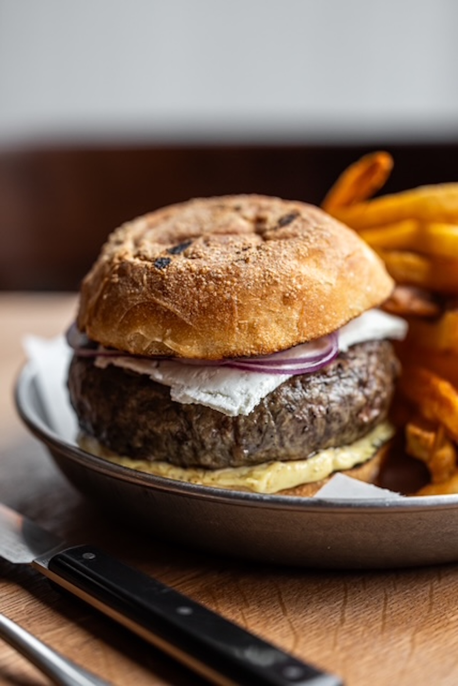 The great revived lamb burger at Sailor in Fort Greene, Brooklyn. 