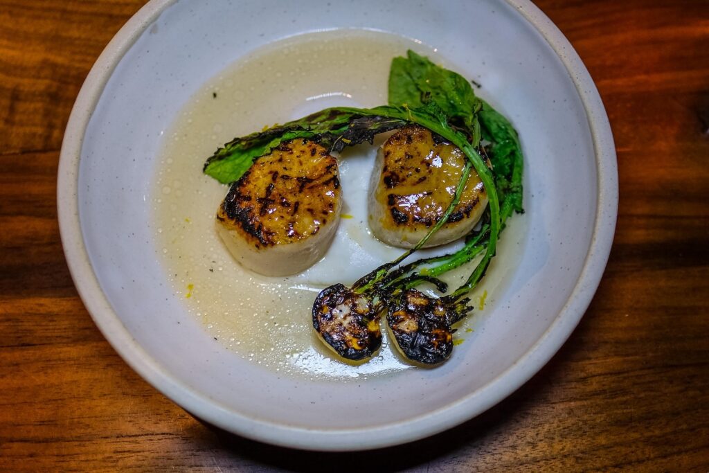 Scallops in dashi with turnips, $38, at Arthur in Greenpoint, Brooklyn
