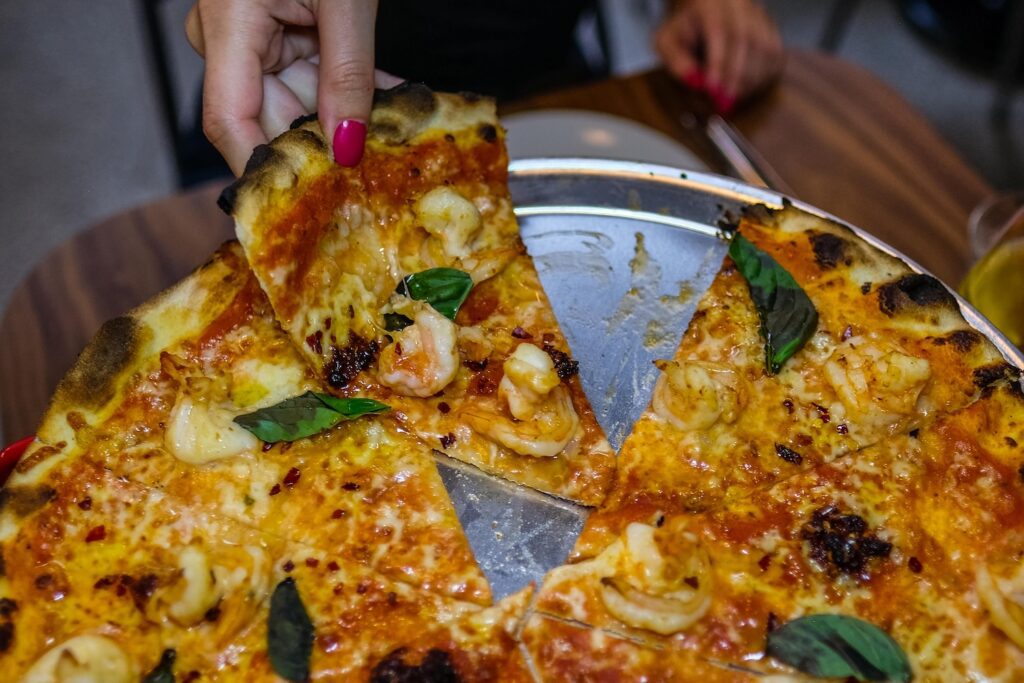 Shrimps 'n' Turf pie, $27, at Balera in Williamsburg, Brooklyn