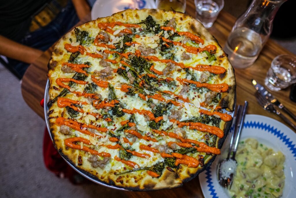 The Graham, with fennel sausage and broccoli rabe, $26, at Balera in Williamsburg, Brooklyn