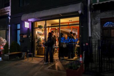 The entrance to Balera in Williamsburg, Brooklyn