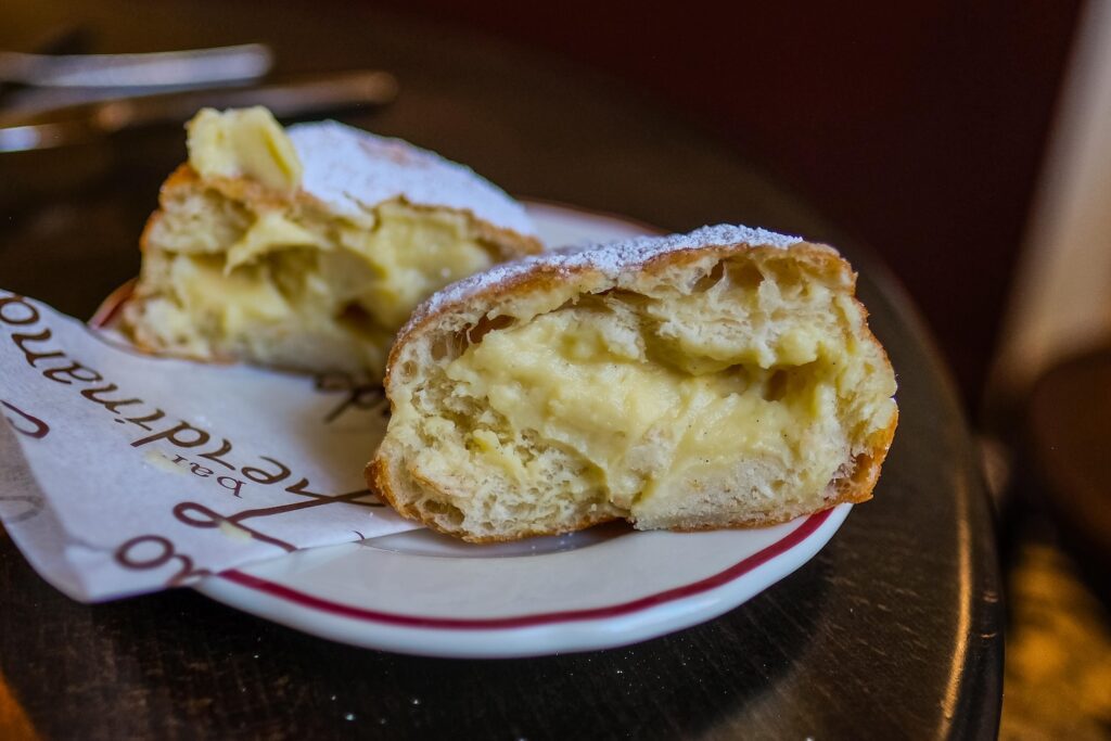 Bomboloni classico with vanilla cream, $5, at Bar Ferdinando in Carroll Gardens, Brooklyn