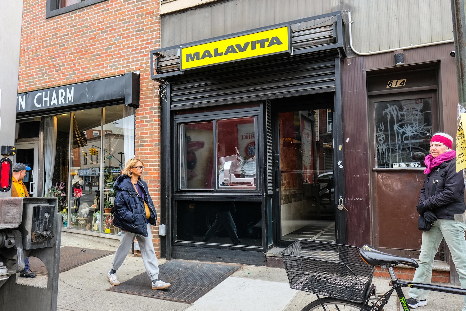 Entrance to Malavita, Malavita, the best new sandwich shop in Greenpoint, Brooklyn