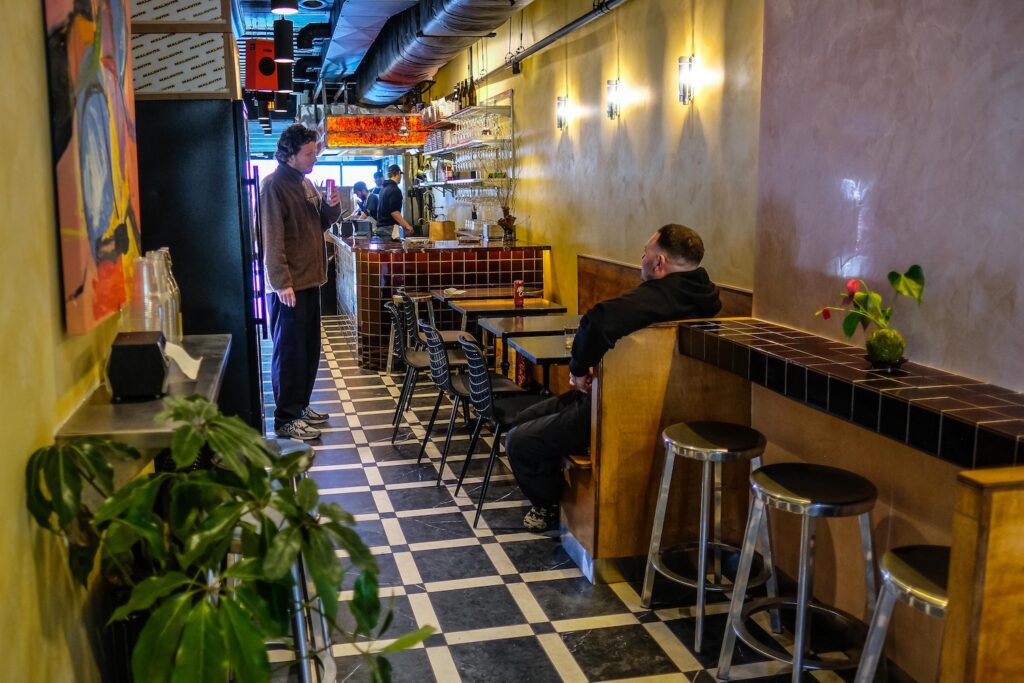 The dining room at Malavita, the best new sandwich shop in Greenpoint, Brooklyn