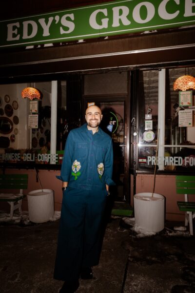 Edy Massih of Edy's Grocer outside of his shop in Greenpoint