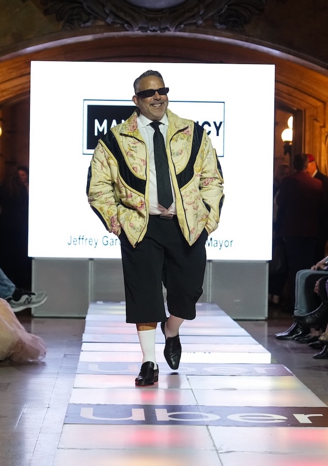 NYC Nightlife Mayor Jeffrey Garcia walks the runway at the Style Across The Aisle showcase during New York Fashion Week on September 10, 2025 in New York City.