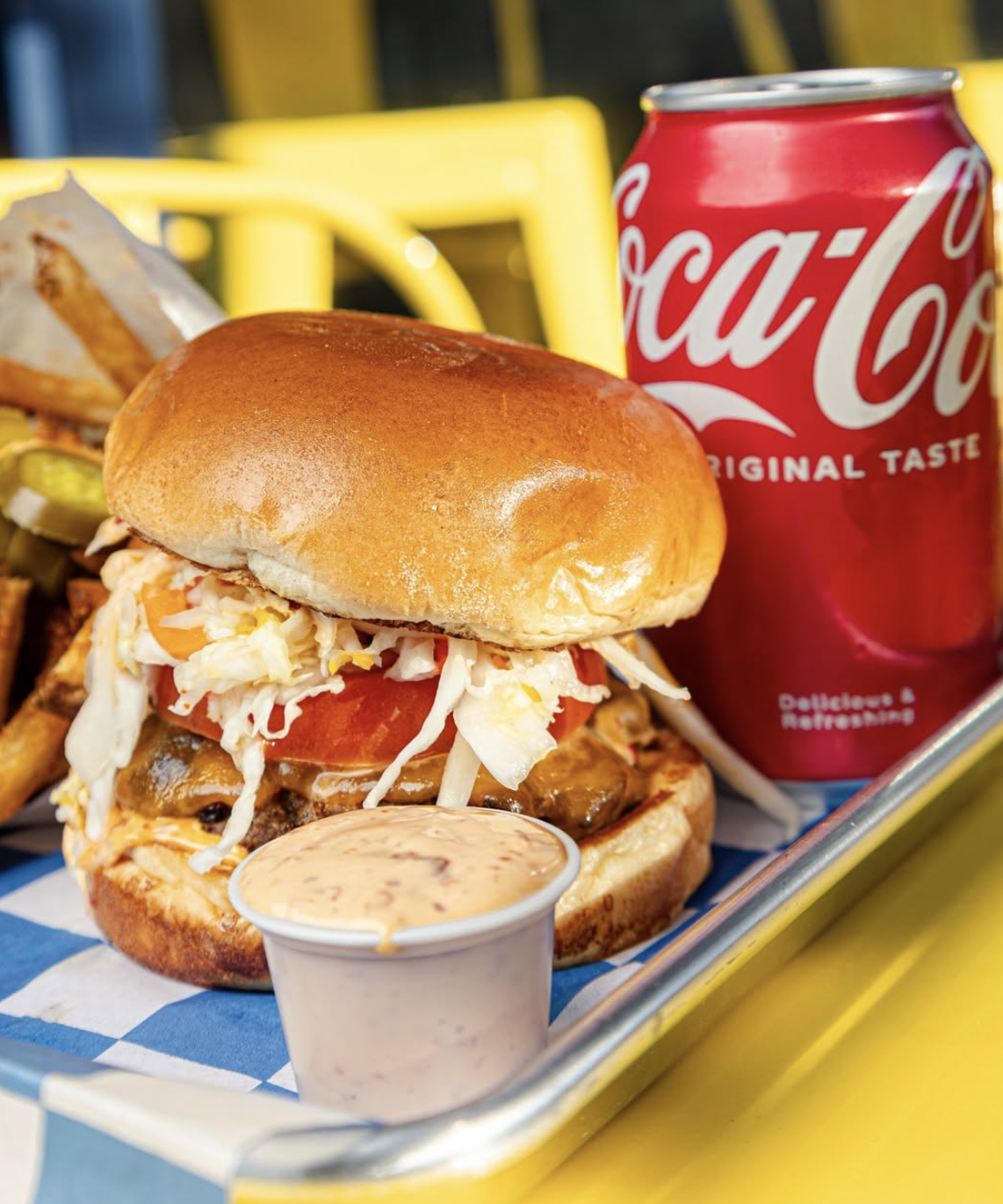 The Burger Creole from Rogers Burgers in Flatbush, Brooklyn 