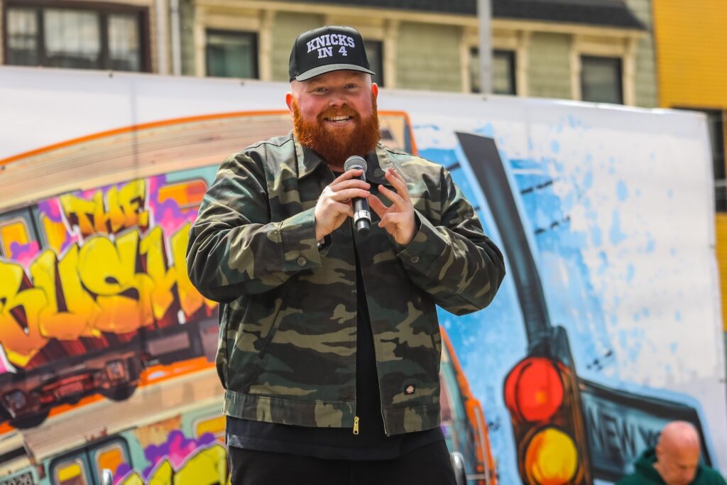 Chandler performing at the 15th annual Bushwick Collective block party