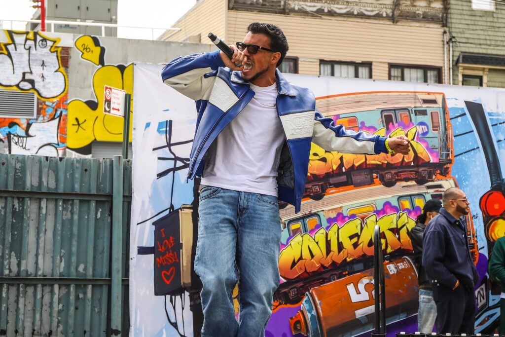 Lil Dee performing at the 15th annual Bushwick Collective block party
