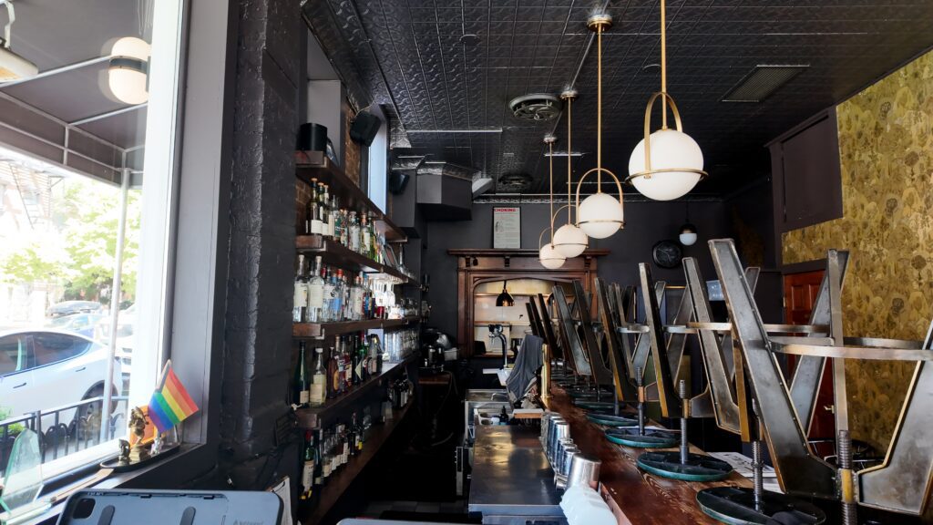 Lore restaurant Brooklyn - bar area