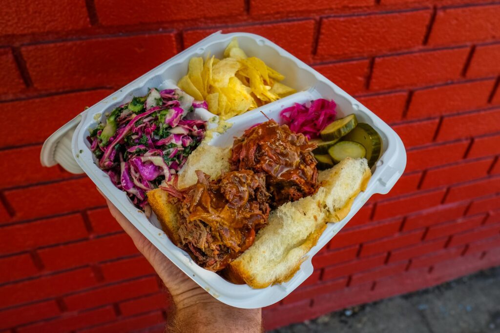 Slider plate, $30, from Kirbee's BBQ in Greenpoint 