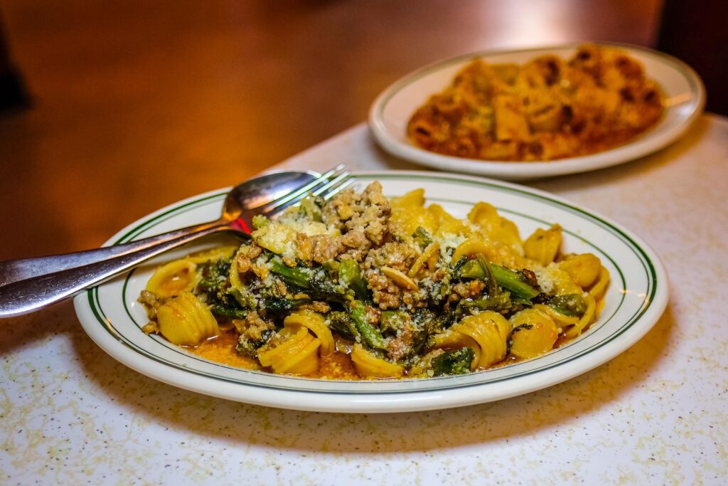 Orecchiette and sausage, $24, from Sam's in Cobble Hill