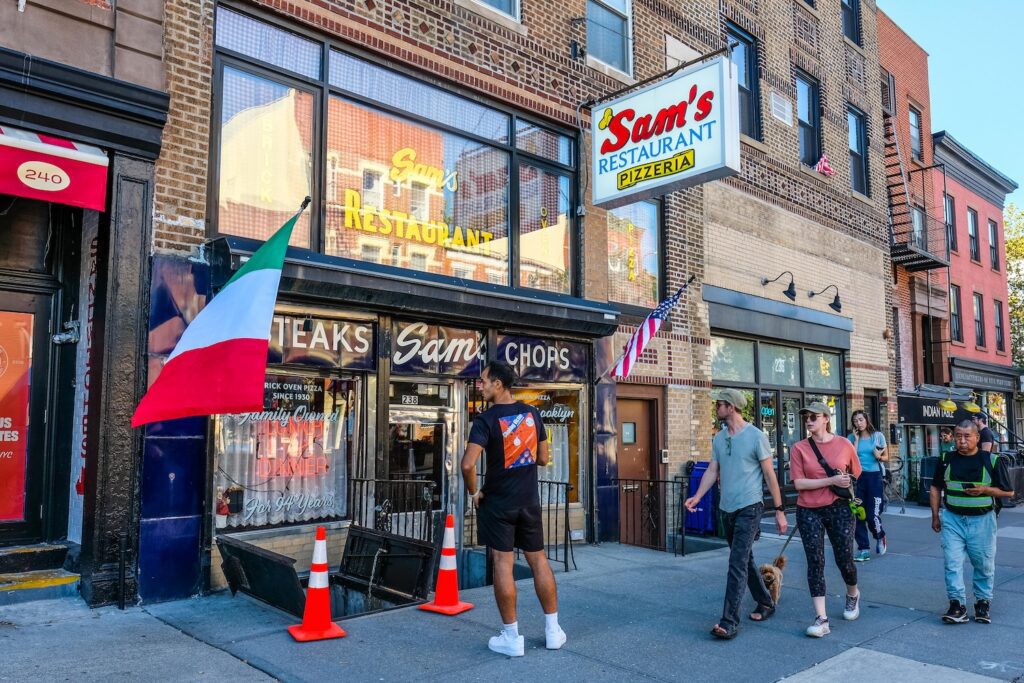 Entrance to Sam's in Cobble Hill, Brooklyn