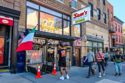 Entrance to Sam's in Cobble Hill, Brooklyn