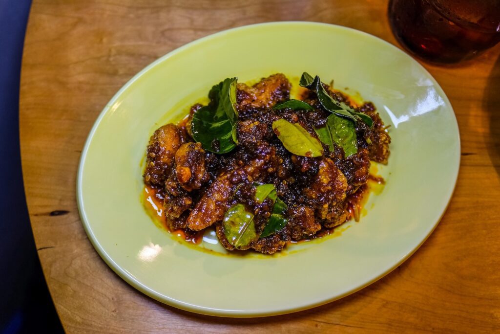 Crispy catfish and dry red curry from Ugly Baby in Williamsburg, Brooklyn